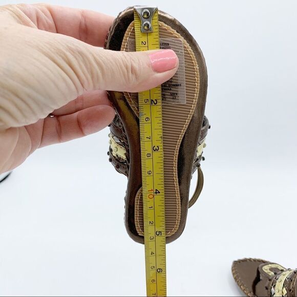 Kenneth Cole Reaction Child/Toddler Bronze Bling Baby Dress Sandals 5 - Picture 10 of 11